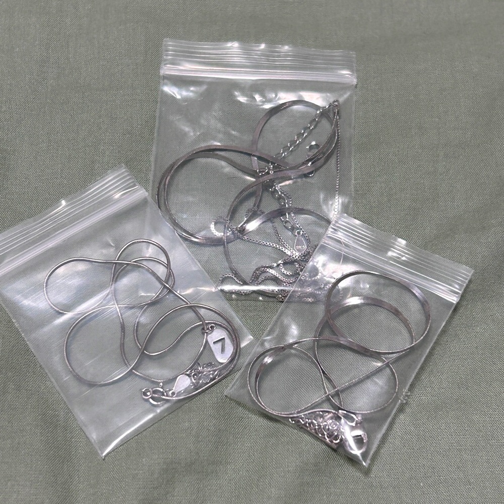 925 Sterling Silver Necklace Bundle
